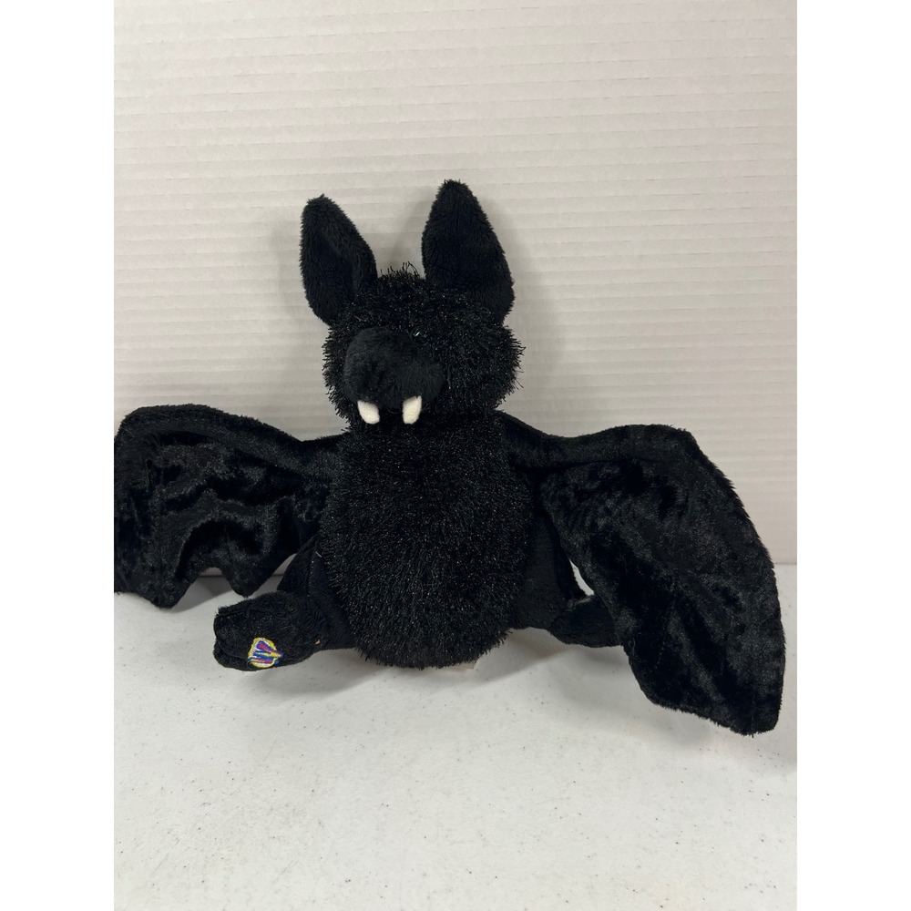 Ganz Webkinz Bat Plush Black Tinsel Halloween Stuffed Animal HM367 8" no code